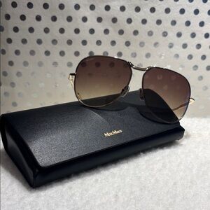 MaxMara Brown Aviator Sunglasses Brand New Authentic